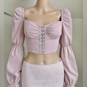 Prettylittlething Pink Ruched Crop Top NWOT